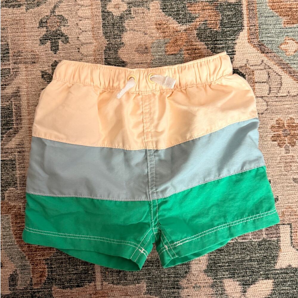 Hanna Andersson Swim Trunks 2T Boy Color Block Stripe Beach Preppy Summer